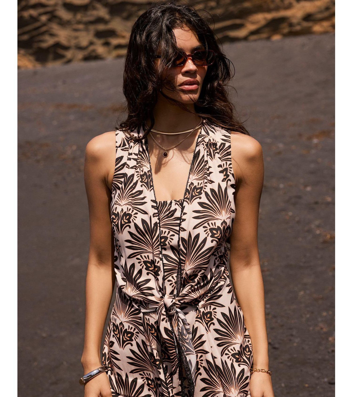 Women's Floral-Print Square-Neck Midi Dress