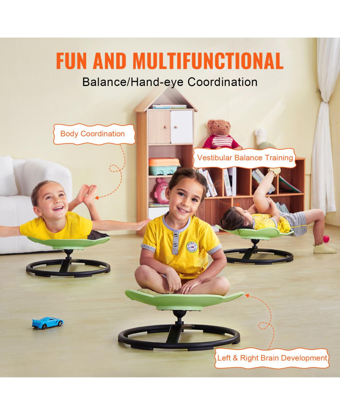 Детская игрушка SUGIFT 360-Degree Spinning Sensory Swivel Chair, Ages 3+, цвет: Зелёный — фото 5