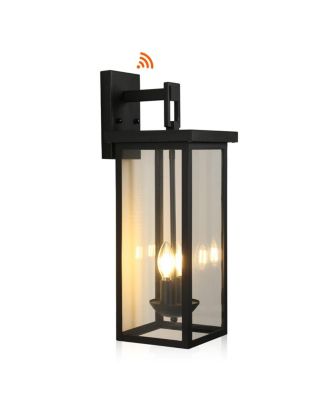 22" Dusk to Dawn Outdoor Wall Lantern, 2-Light Aluminum Exterior Sconce