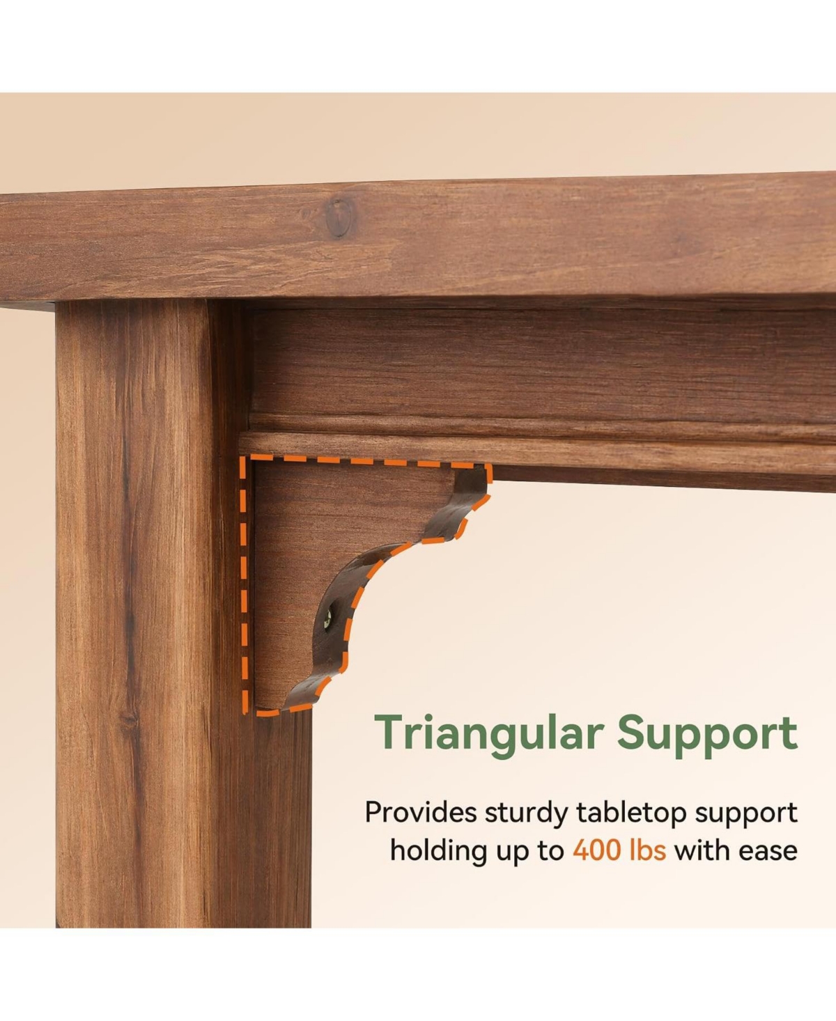 Tribesigns 63" Solid Wood Executive Desk with Foot Bar