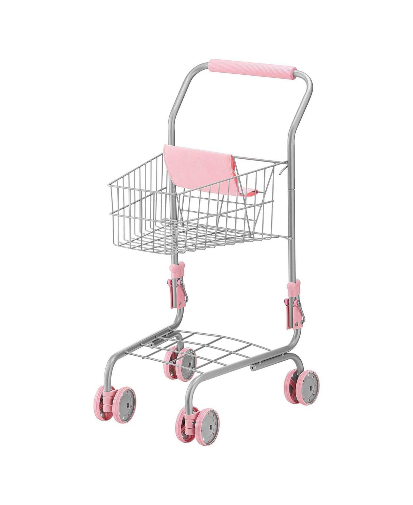 Детская игрушка SUGIFT Kids Pretend Play Shopping Cart with 6 L Basket and 12-in Doll for Ages 3+, цвет: Розовый — фото 9