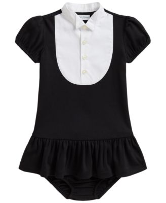 Baby Girls' Point Collar Dress with Matching Bloomer