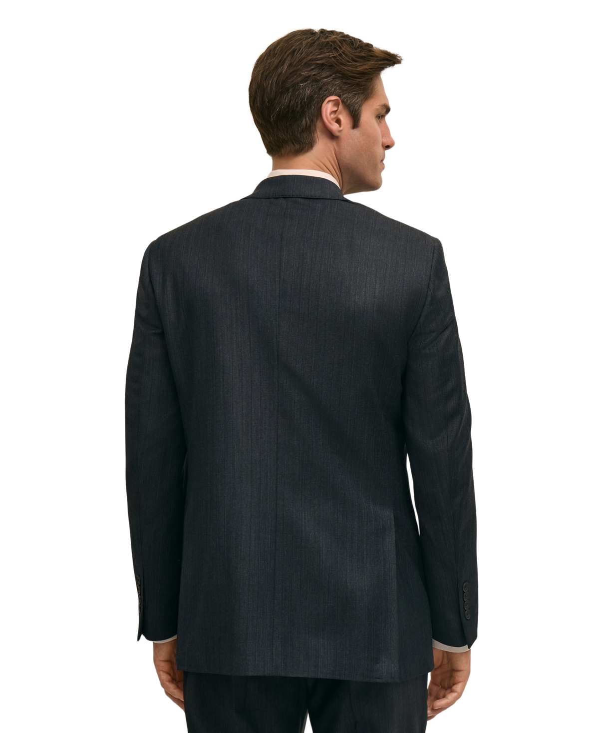 B by Brooks Brothers Men's Classic-Fit Stretch Pinstripe Wool Blend Suit Jacket