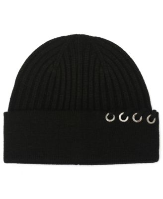 MICHAEL Grommet Lace Cuff Beanie Hat