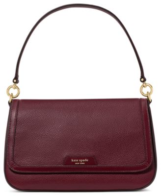 Hudson Pebbled Leather Flap Small Shoulder Handbag