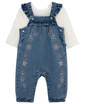 Baby Girls' Lacey Top and overall, 2-Piece set