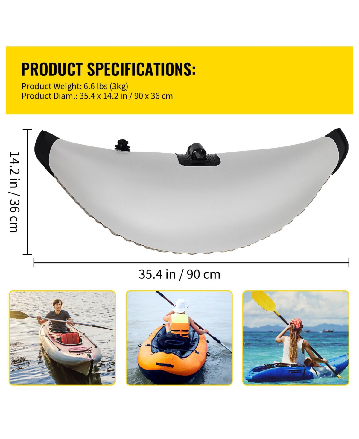 Sevorley Kayak Outrigger Stabilizers, 2-Pack Pvc Inflatable Float Kit with Sidekick Arms