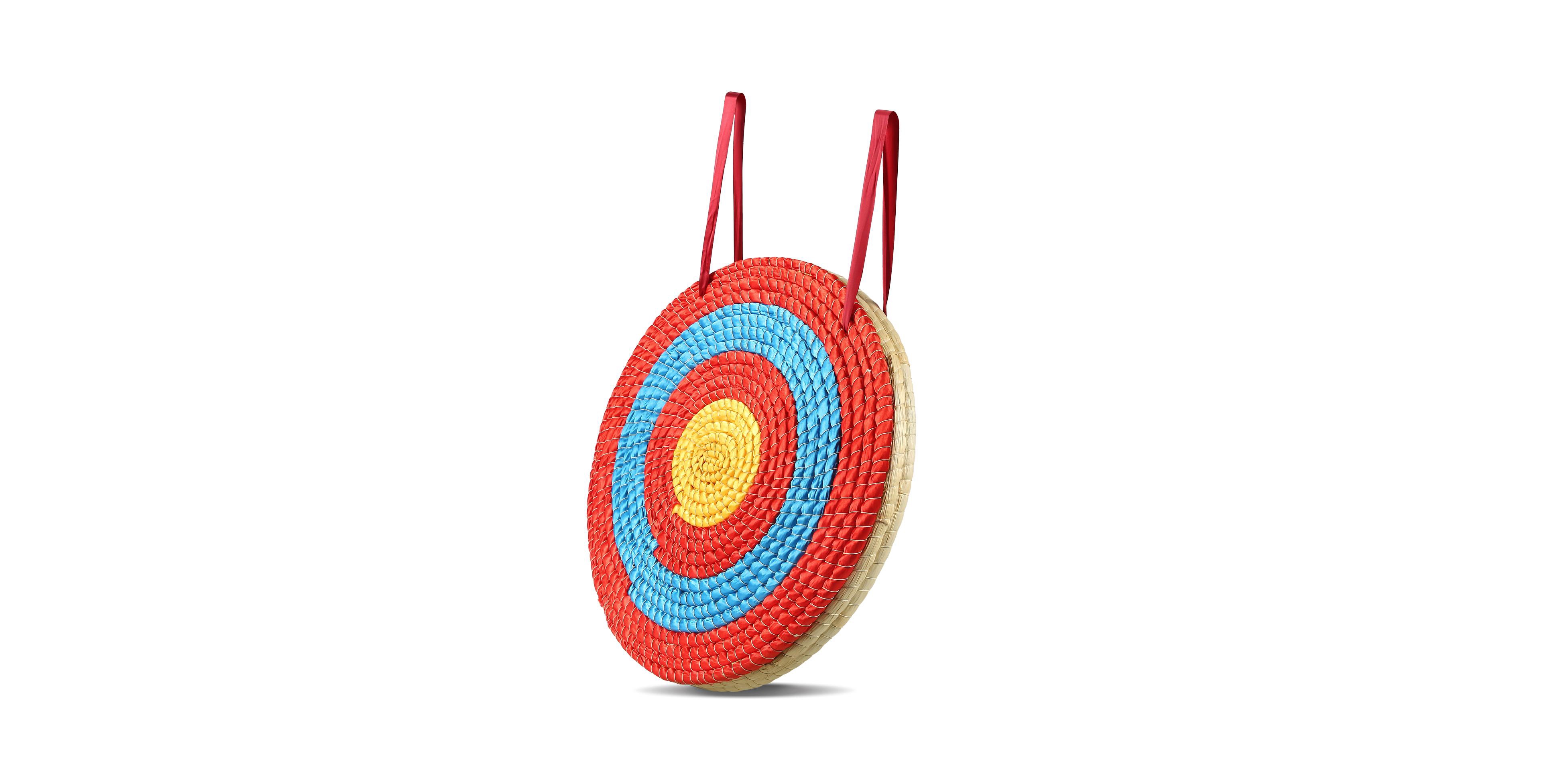 Sevorley Traditional Straw Archery Target, 20-Inch 3-Layer Round Target with Carry Rope