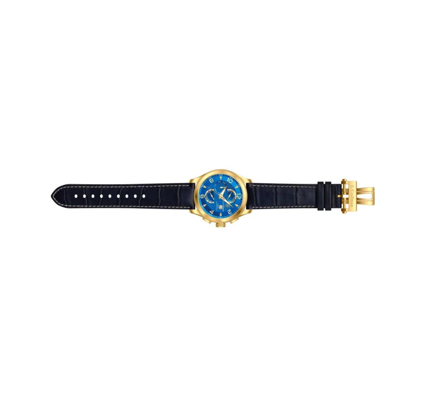 Мужские часы Invicta S.Coifman Heritage Chronograph Dial Leather Strap Watch, цвет: Чёрный — фото 3