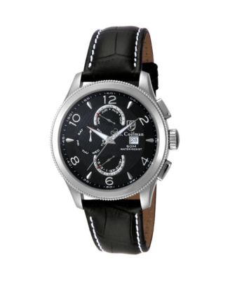 S.Coifman Men's Heritage Chronograph Dial Leather Strap Watch