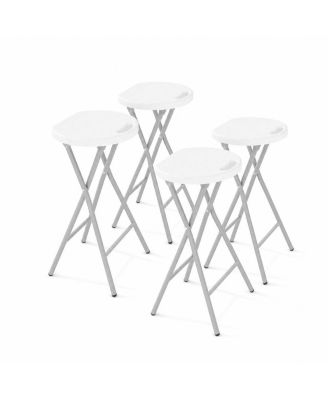 4-Pack 28" Tall Folding Stool with Handle, Safety Lock, Metal Frame