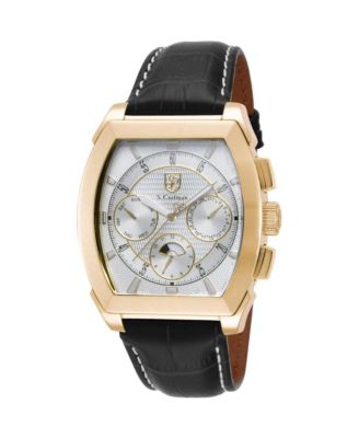 S.Coifman SC0088 Men's Chronograph Dial Leather Strap Watch