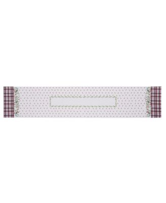 Holly Plaid Holiday Table Runner, 14" x 72"