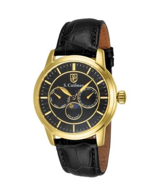 S.Coifman Men's Chronograph Dial Leather Strap Watch