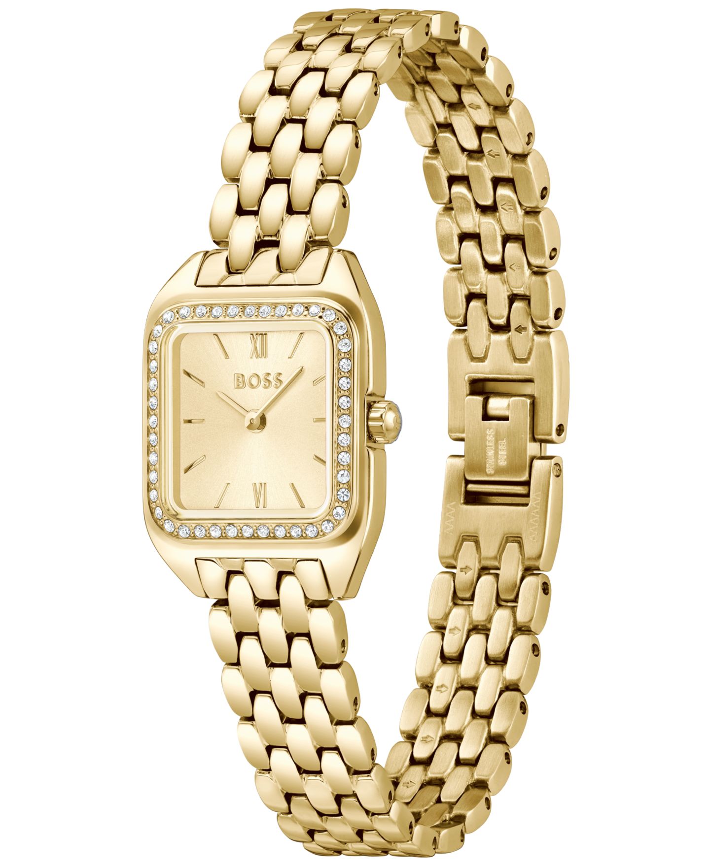 Женские часы Hugo Boss Mae Petite Quartz Ionic Plated Thin Gold Steel Watch 22mm — фото 2