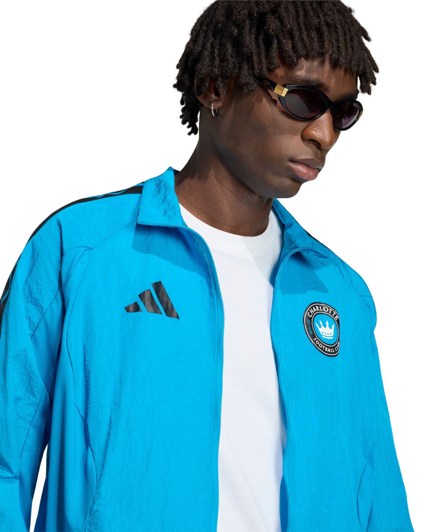 Мужская куртка adidas Blue Charlotte FC 2026 Anthem Raglan Full-zip — фото 4