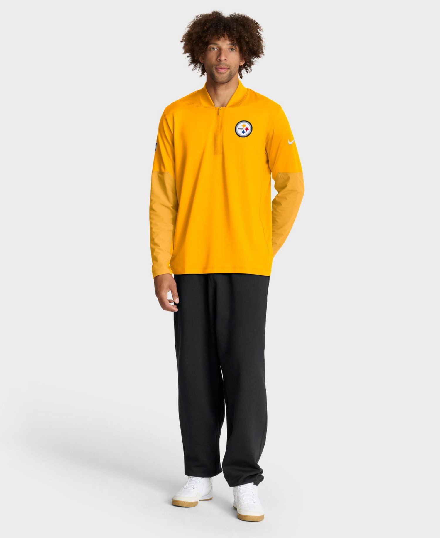 Men's Gold Pittsburgh Steelers Sideline Dri-FIT Half-zip Pullover