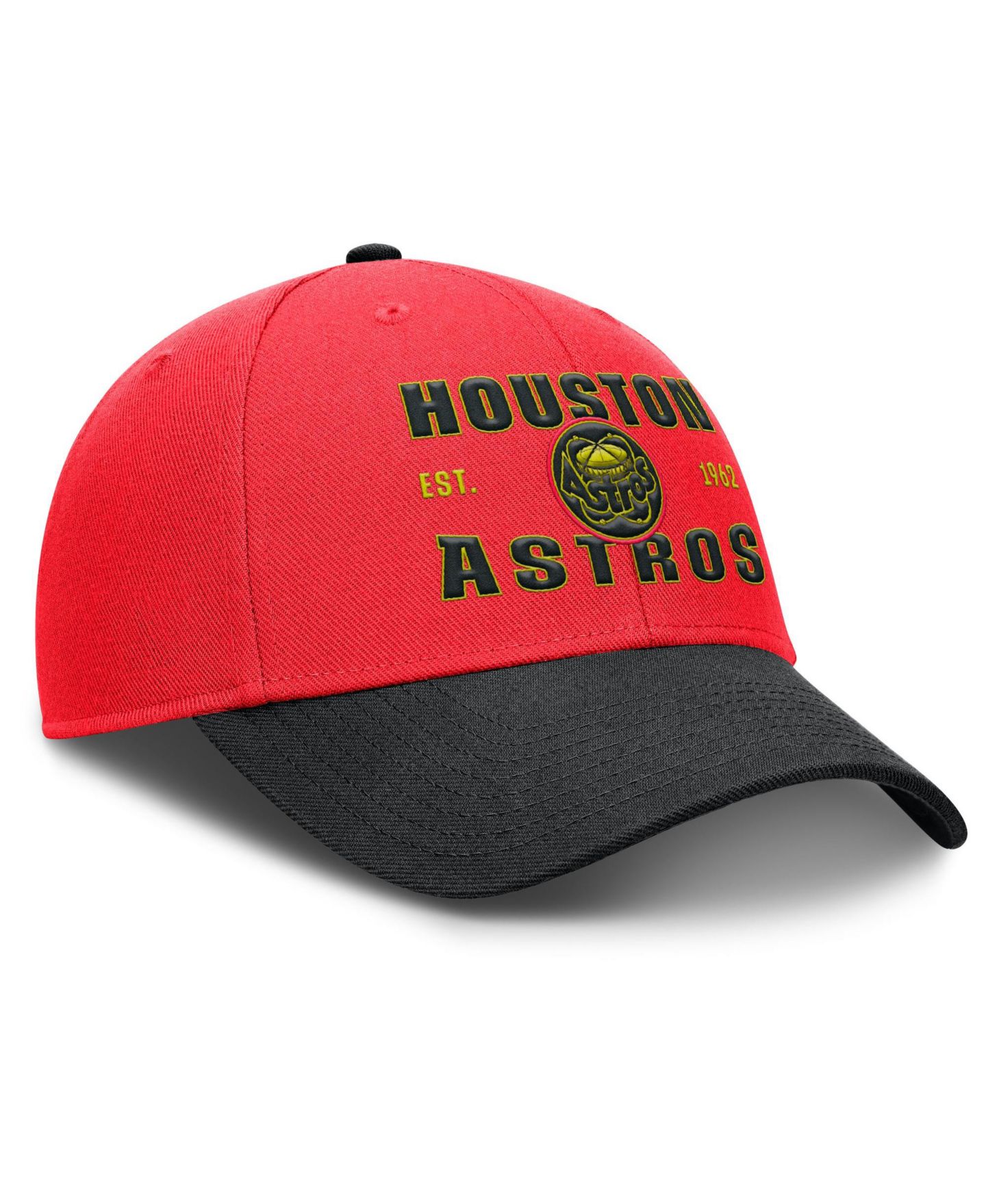 Мужская кепка Nike Crimson/Black Houston Astros Neon 90s Rise Adjustable Hat — фото 3