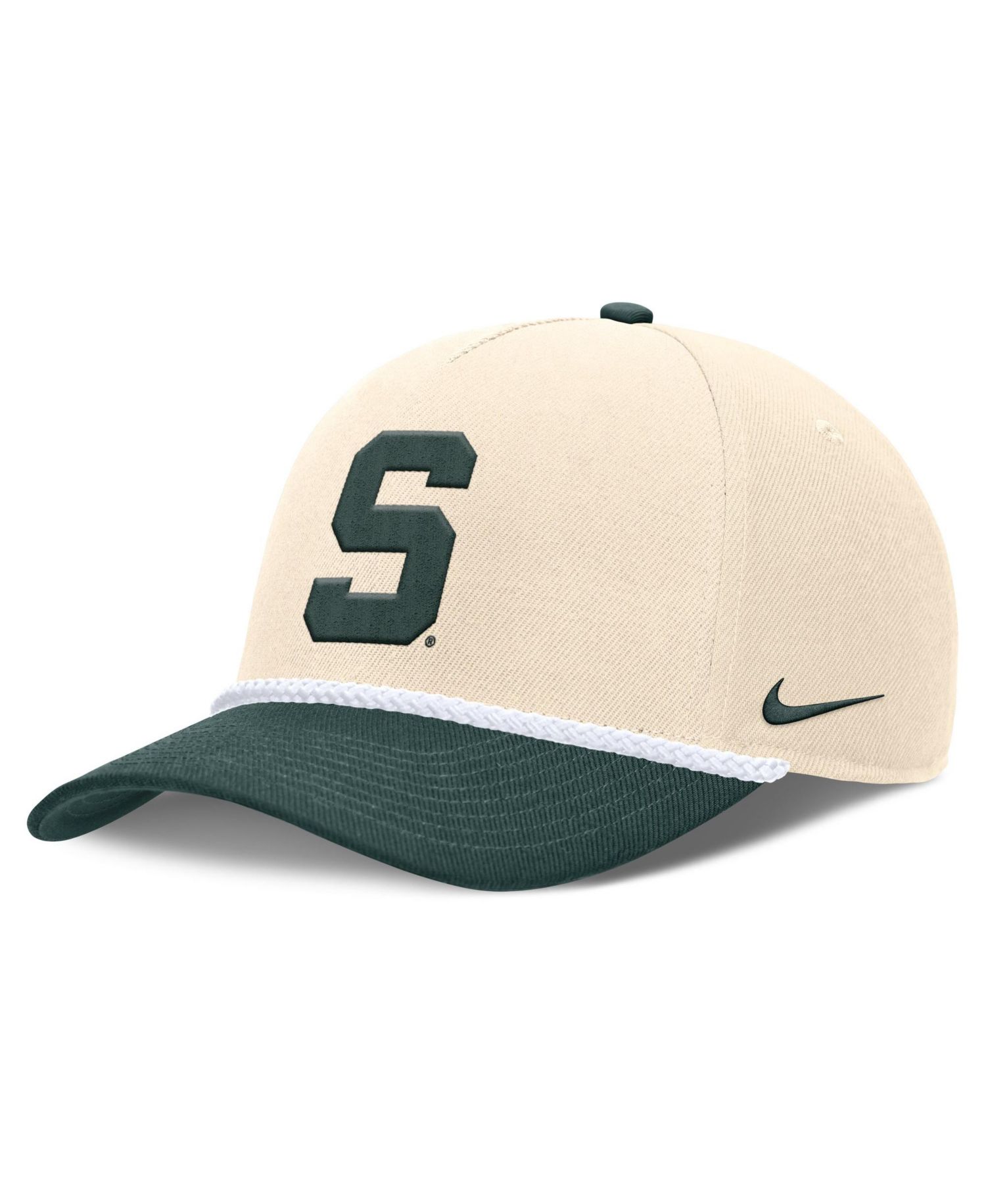 Men's and Women's Natural Michigan State Spartans 2026 Primetime Natural 5-Panel Rope 2-Tone Rise Hat