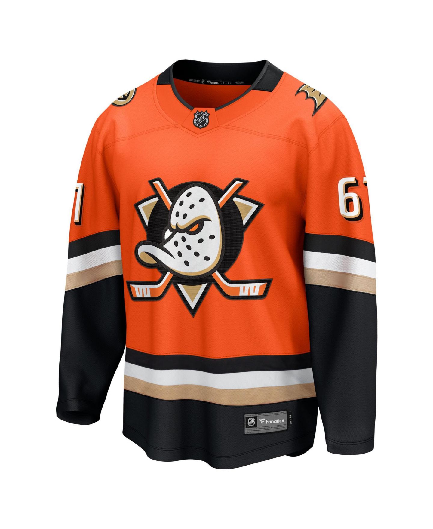 Мужской топ Fanatics Cutter Gauthier Orange Anaheim Ducks Home Breakaway Jersey — фото 2