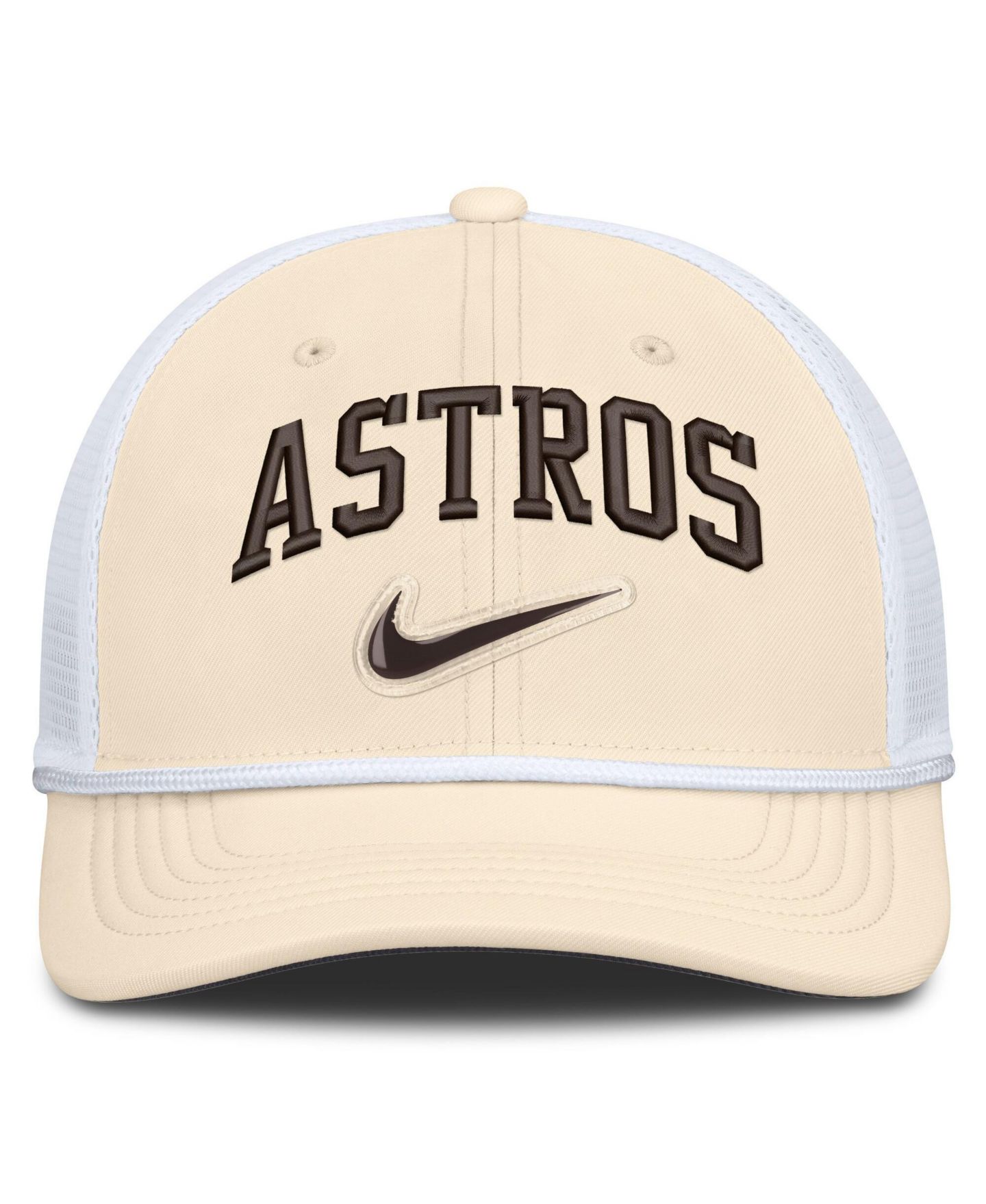 Мужская кепка Nike Natural/White Houston Astros Rise Dri-FIT Trucker Adjustable Hat — фото 2