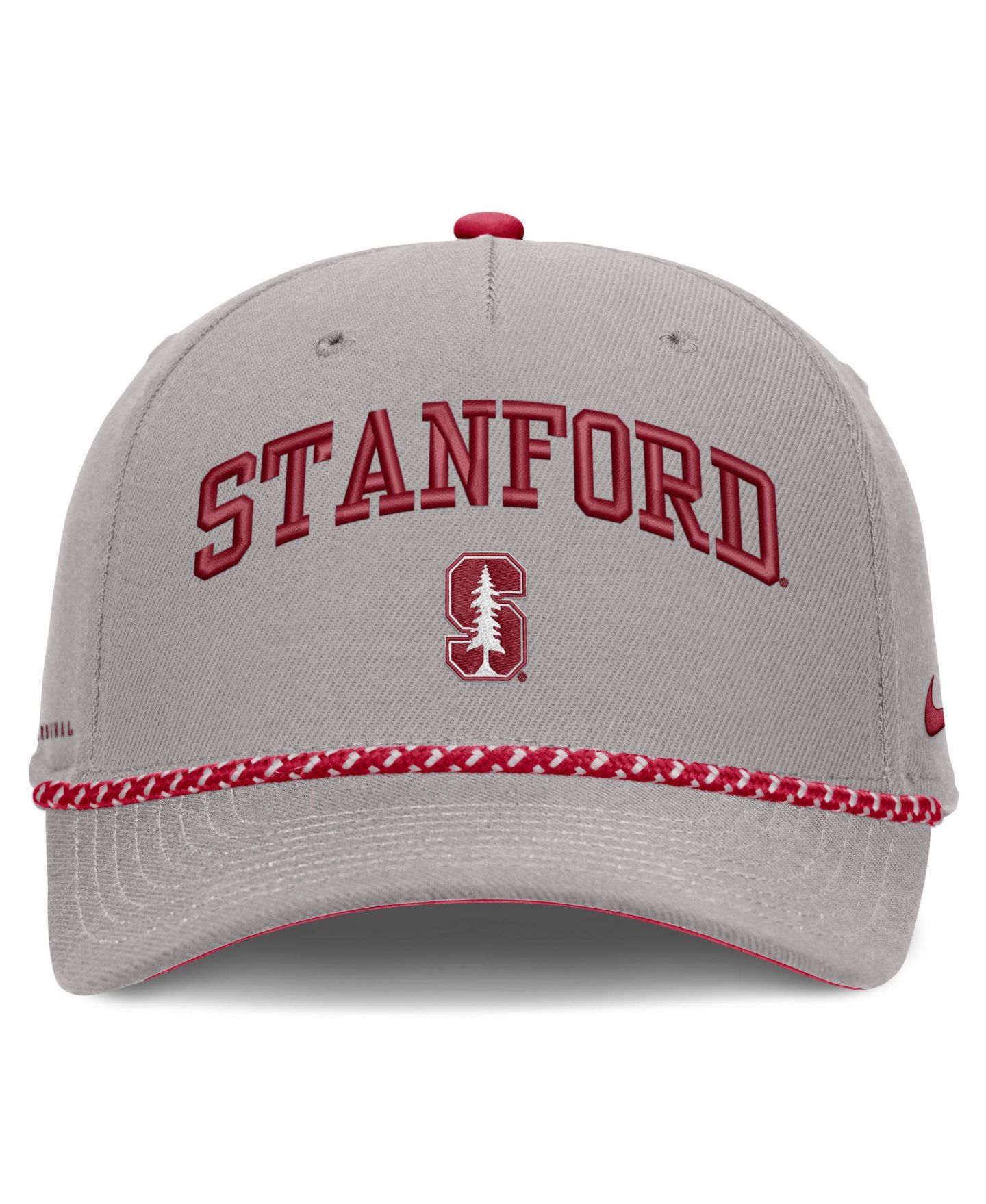 Кепка Nike Gray Stanford Cardinal Primetime Rise Rope Adjustable Hat — фото 2
