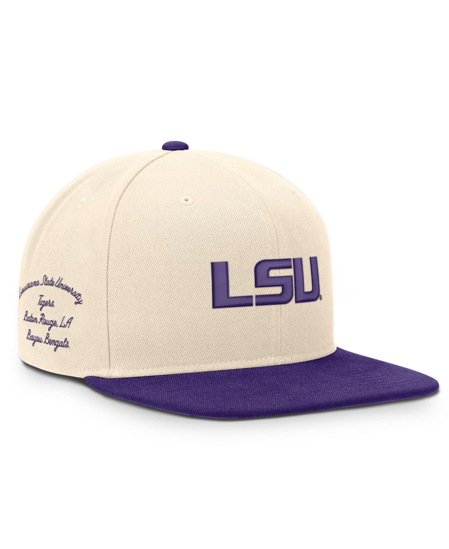 Кепка Nike Natural/Purple LSU Tigers Campus Prep snapback Hat — фото 3