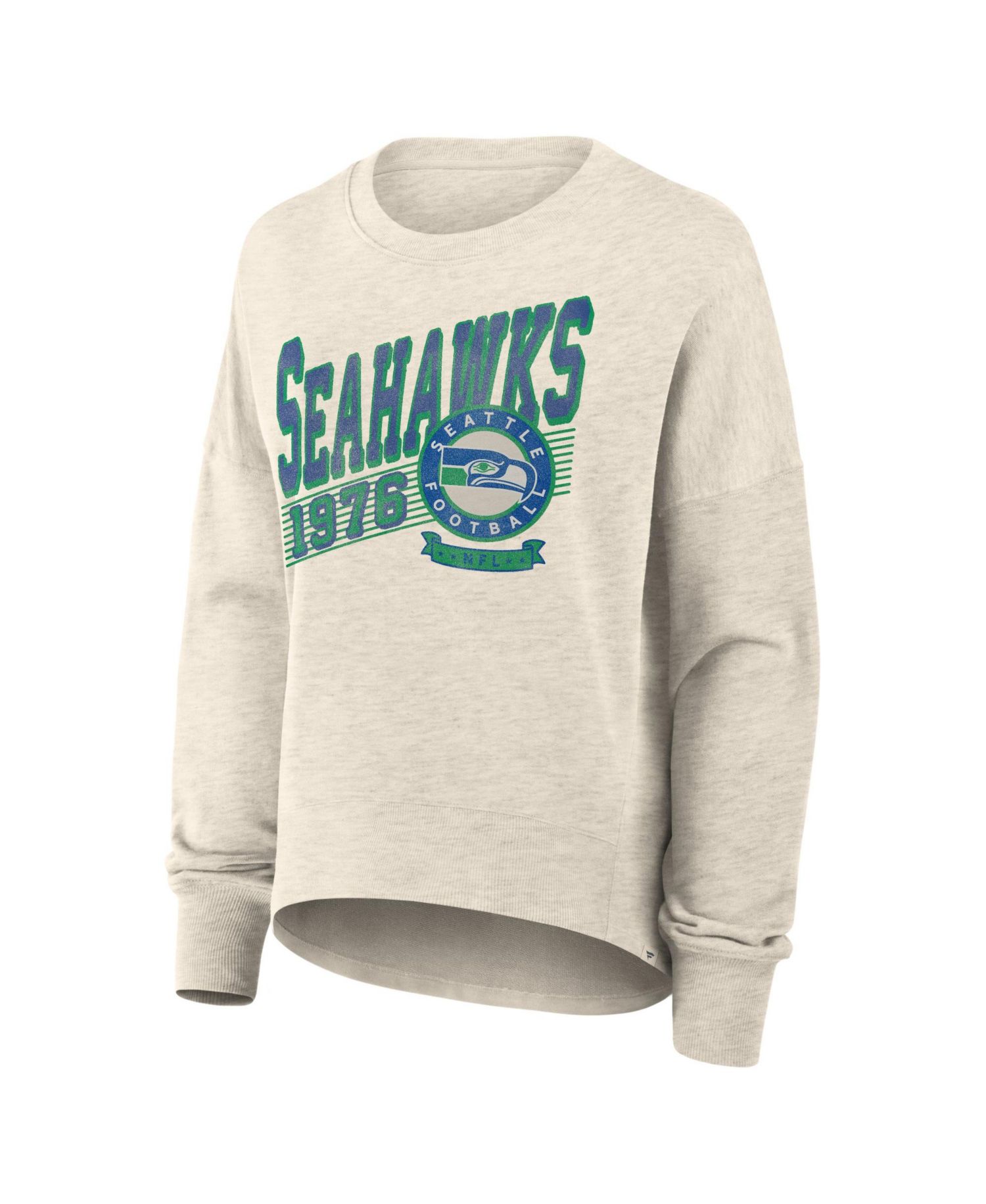 Women's Cream Seattle Seahawks Oversized Heritage Sweatshirt