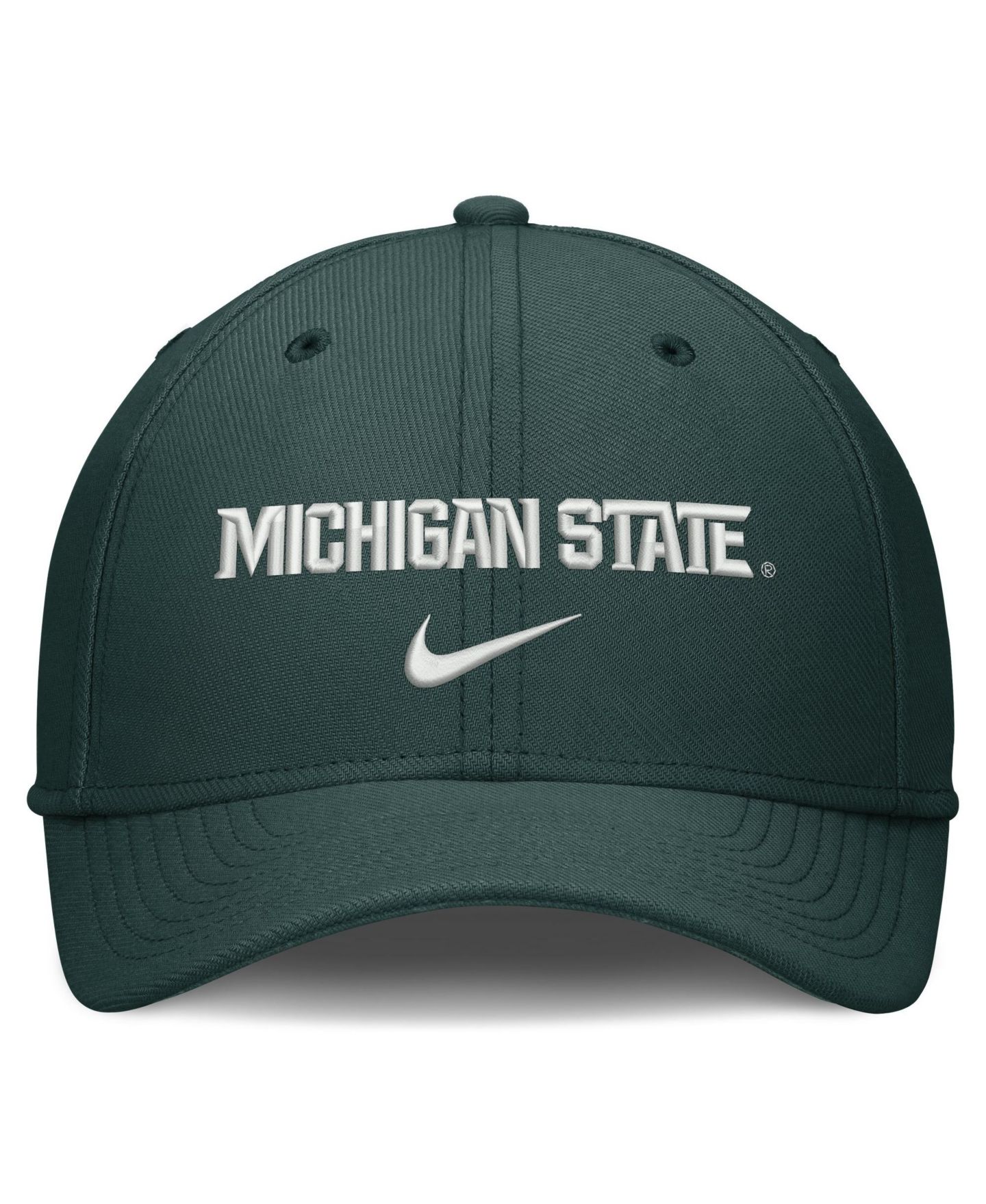 Мужская кепка Nike Green Michigan State Spartans Rise On-Field SwooshFlex Dri-FIT Flex Hat — фото 2