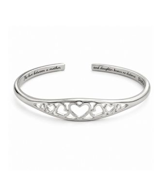 Adjustable Engraved Mother Daughter Heart Cuff Bracelet