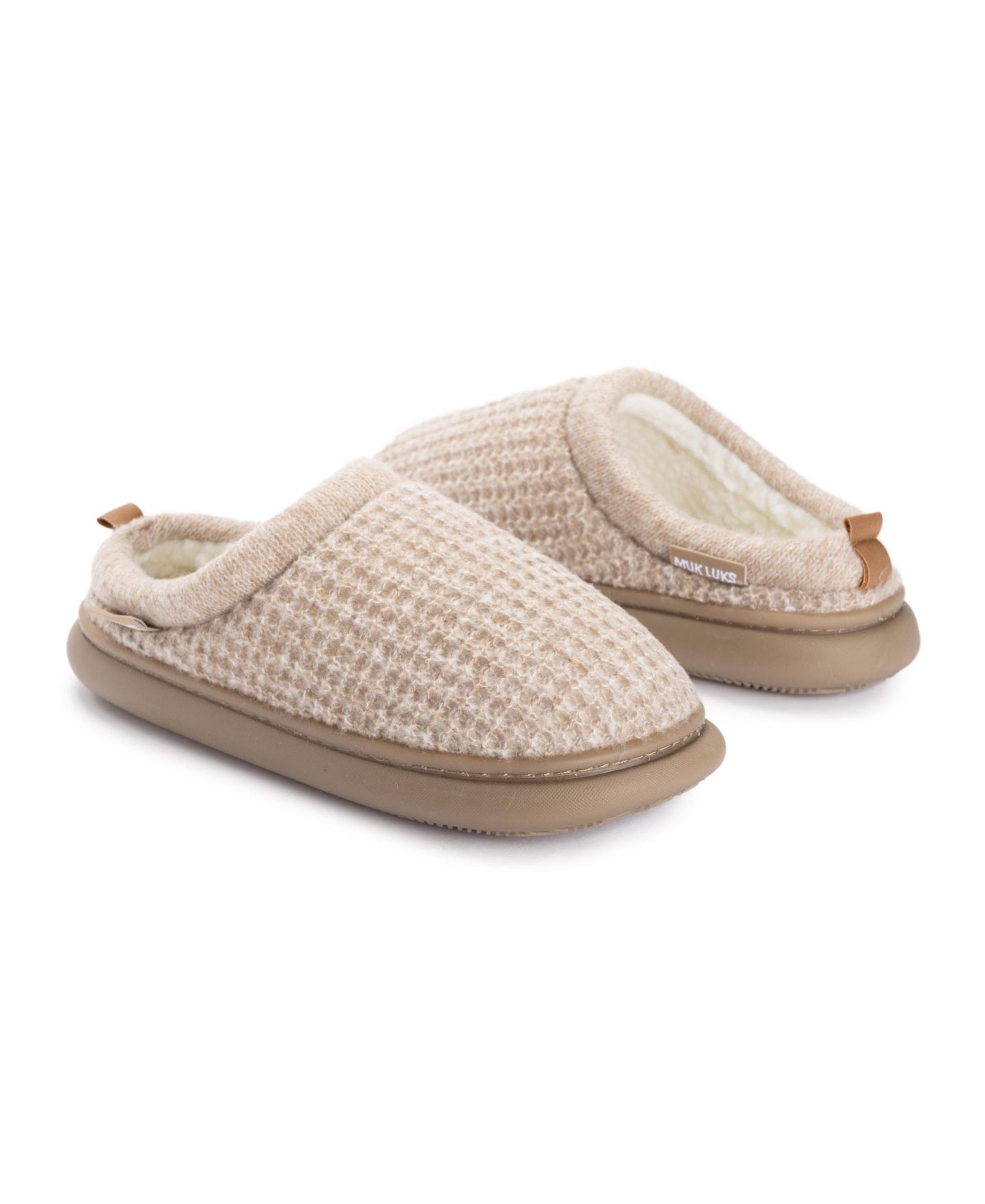 Женские сабо MUK LUKS Zuri Clog Waffle Knit Slippers, цвет: Песчаниковый — фото 9