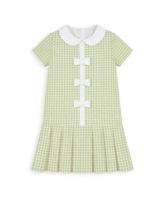 Big Girls (7-10) Check Dress with Pleated Skirt And Bows