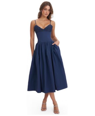 Women's Ailani Smocked Sweetheart Midi Dress