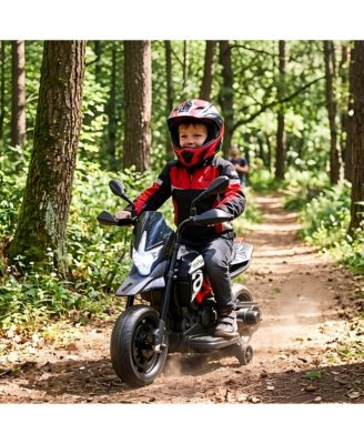 6V Kids Ride On Licensed Motorcycle Toy, Battery Powered Sport Bike with Training Wheels for Indoor Outdoor Play, Gray/Red/Black, Ages 3-6