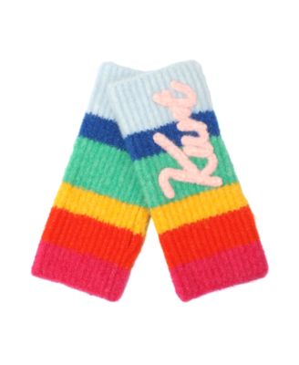 Women's Colorblock Rainbow Arm Warmers Gloves