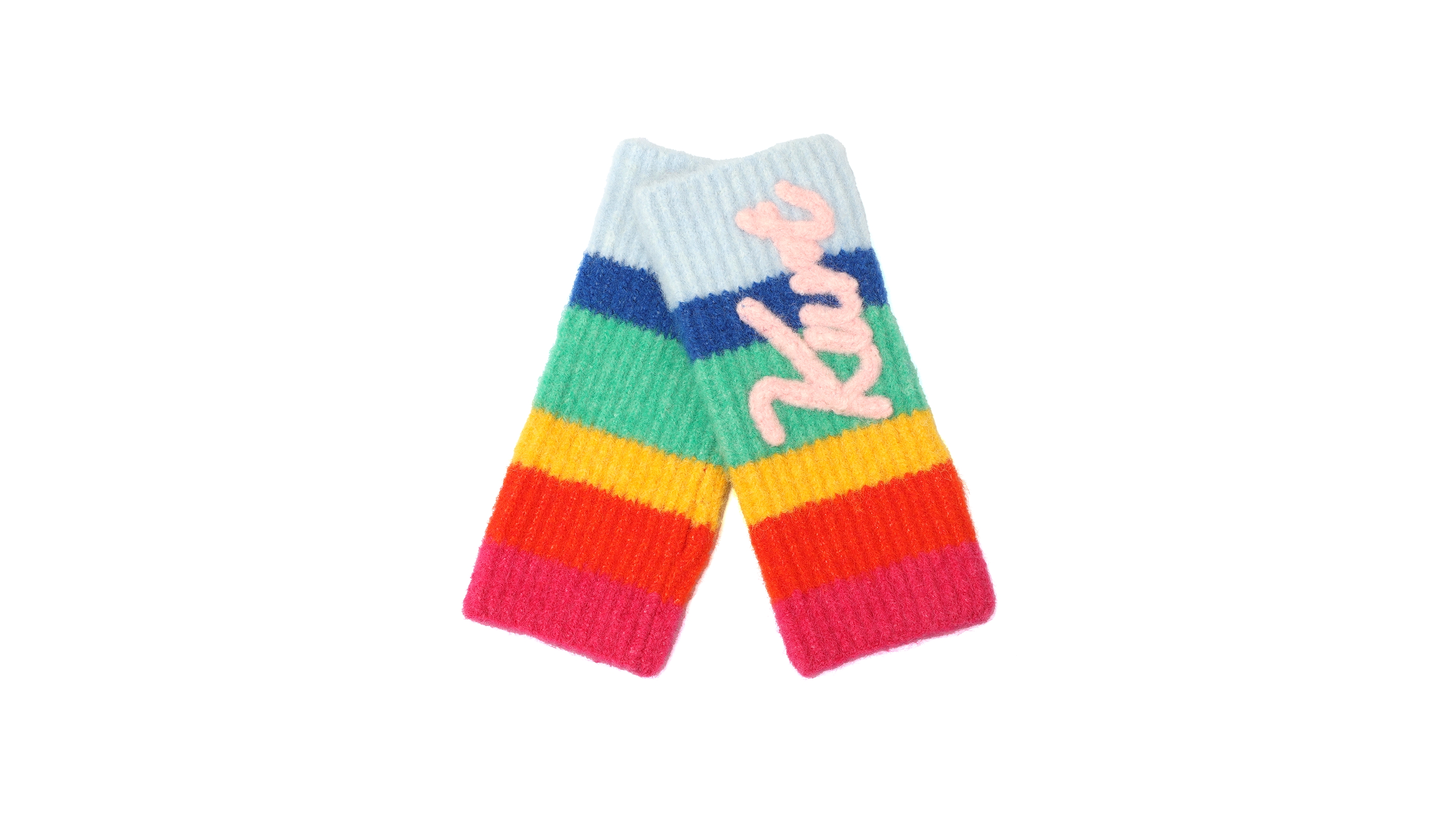 Kurt Geiger Women's Colorblock Rainbow Arm Warmers Gloves