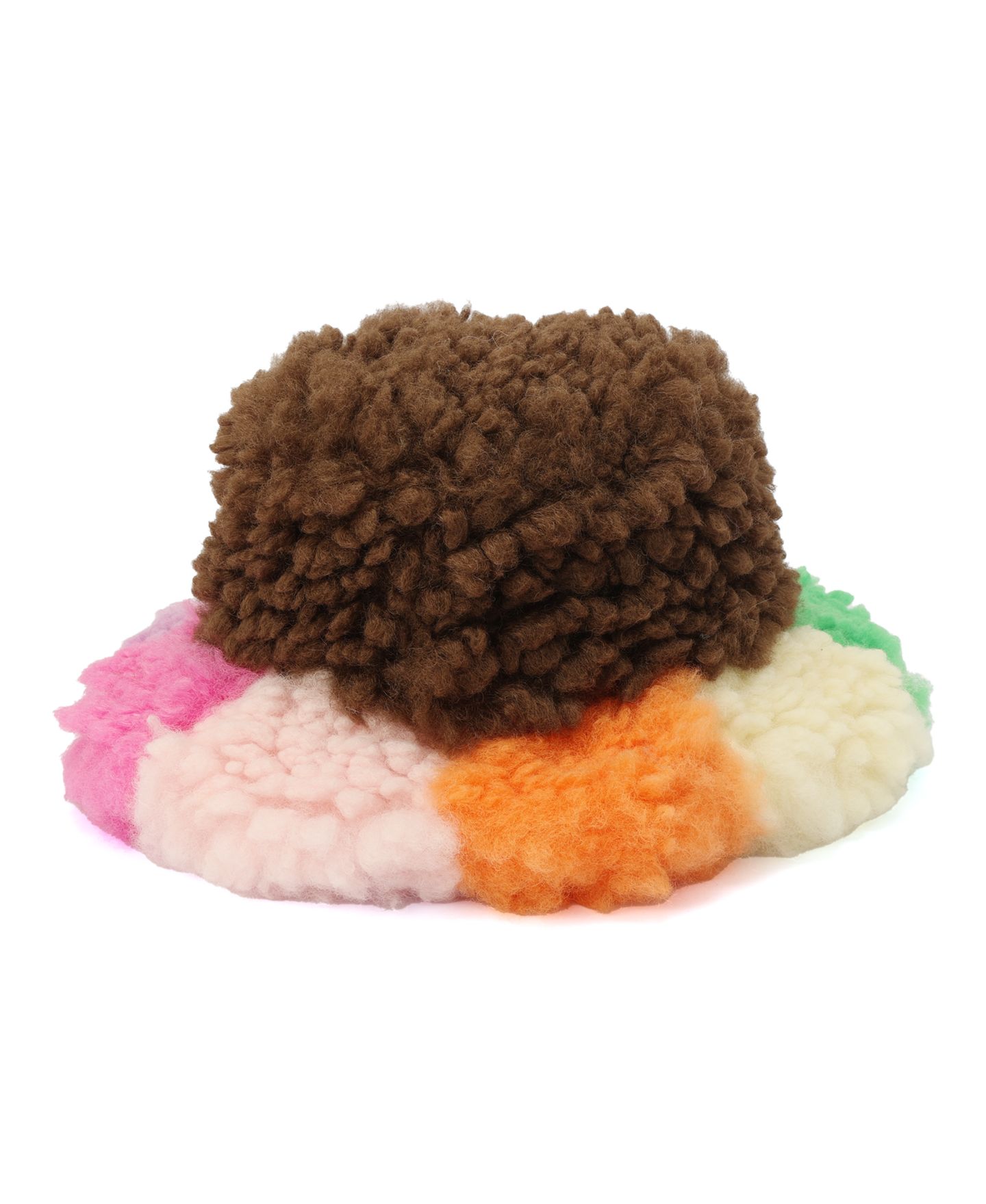 Женская панама Kurt Geiger London Rainbow Shaggy Faux Fur Bucket Hat, цвет: Разноцветный — фото 2