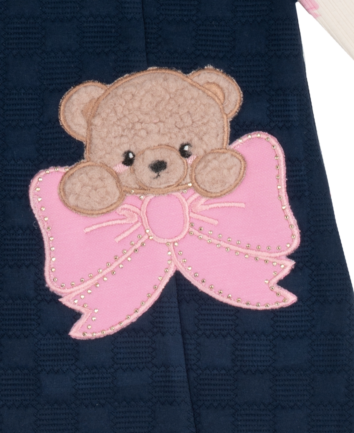 Rare Editions Toddler Girls' 2T-4T Bow Print Jumper and Long-Sleeve Top, 2-Piece Set