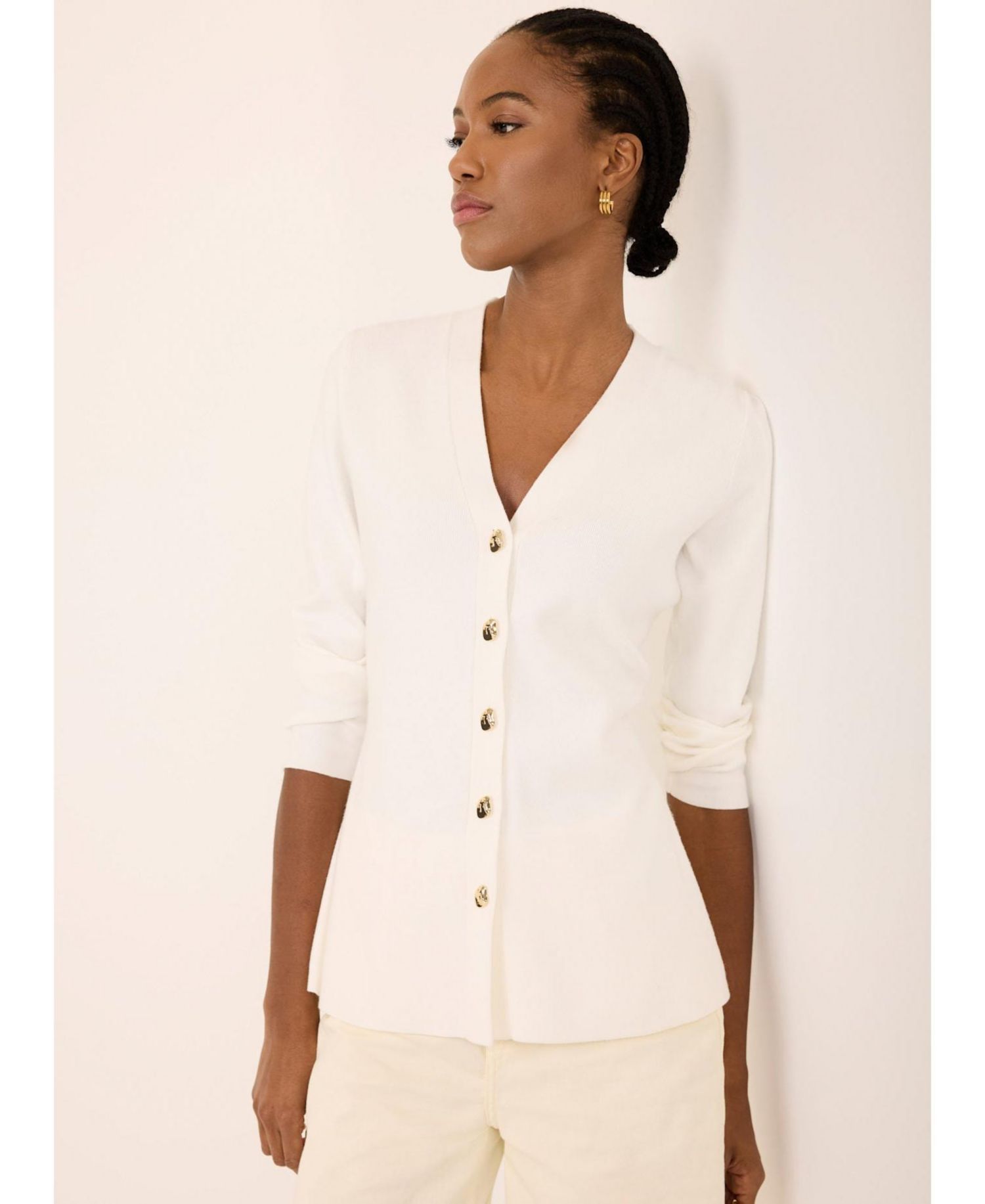 Women's V Neck Longline Cardigan