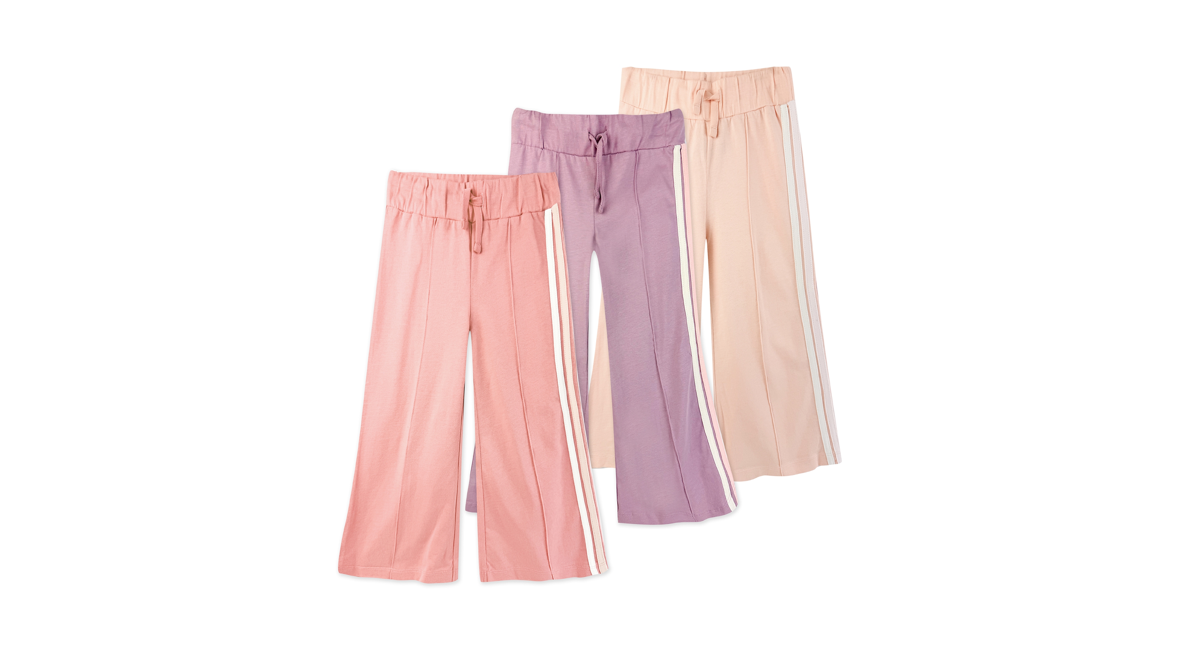 butterblu Baby Girls' Wilder Wide-Leg Sweatpants, 3-Pack
