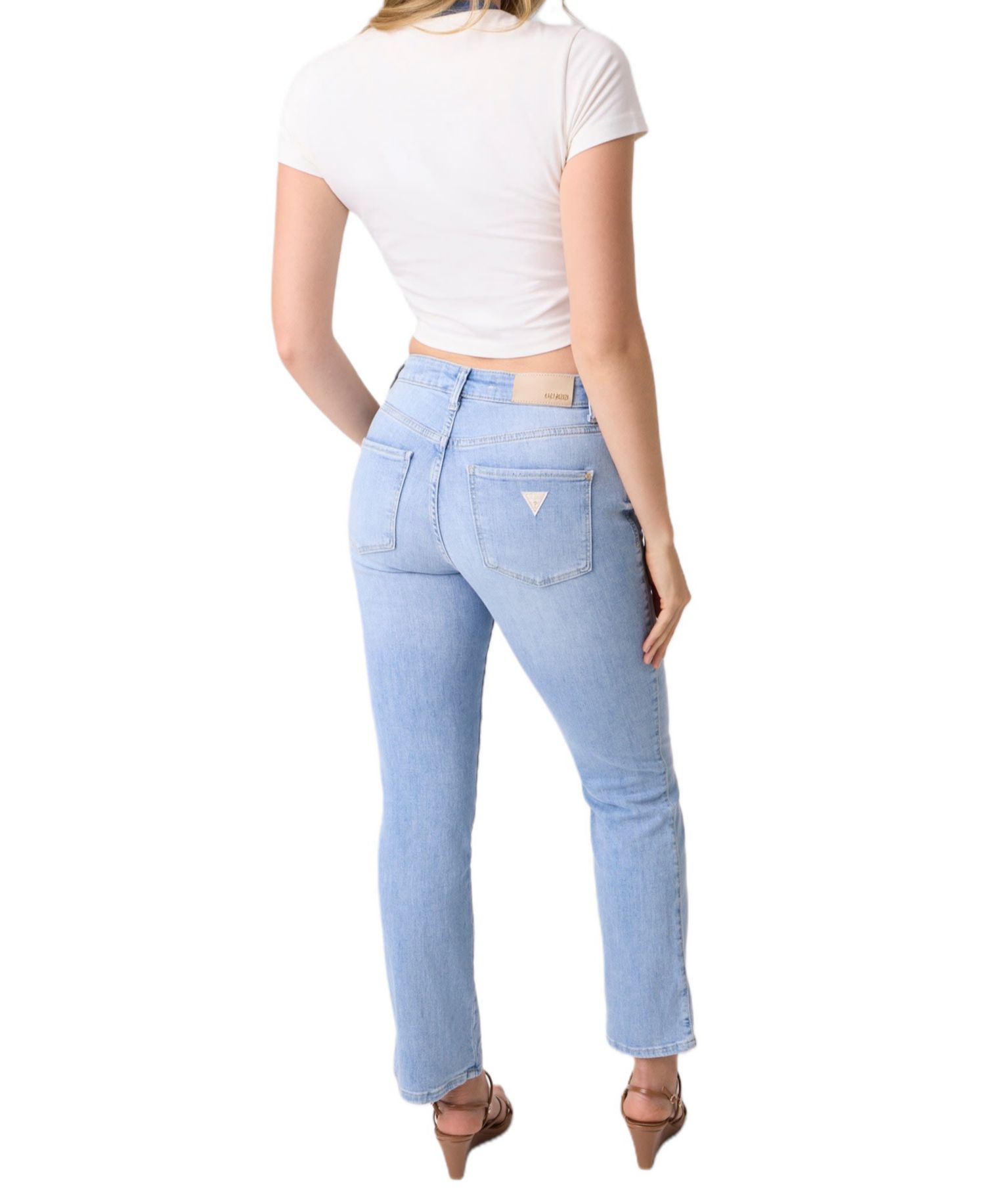 Women's Straight-Leg Mid-Rise Cotton-Blend Denim Jeans