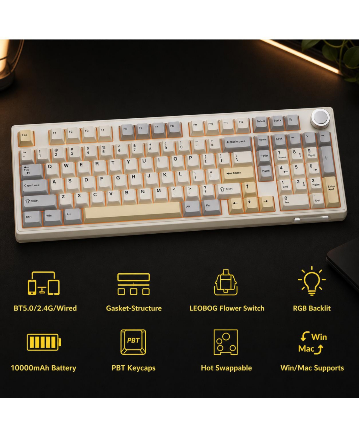 Lofree Wireless Triple-Mode Hot-Swappable Gaming Keyboard