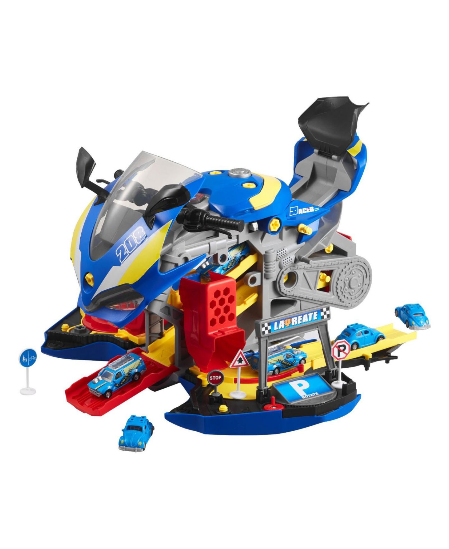 Детские игрушки Slickblue Motorcycle Engine Lights-and-Sounds 25-Piece Tool Set Toy, от 3 лет, цвет: Синий — фото 3