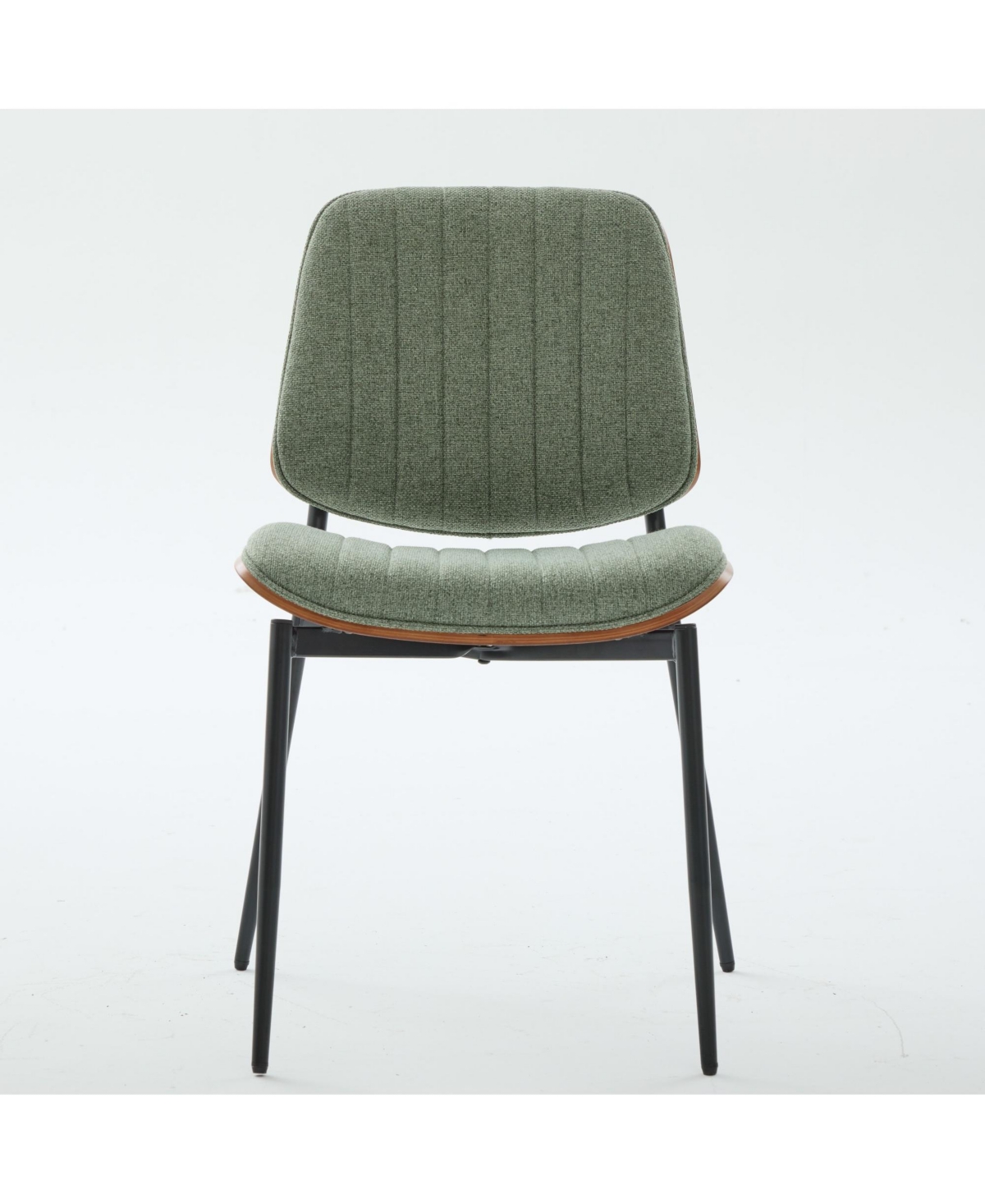 Flynama Mid-Century Modern Linen Dining Chairs Set of 2, Upholstered Chair with Walnut Bentwood Back