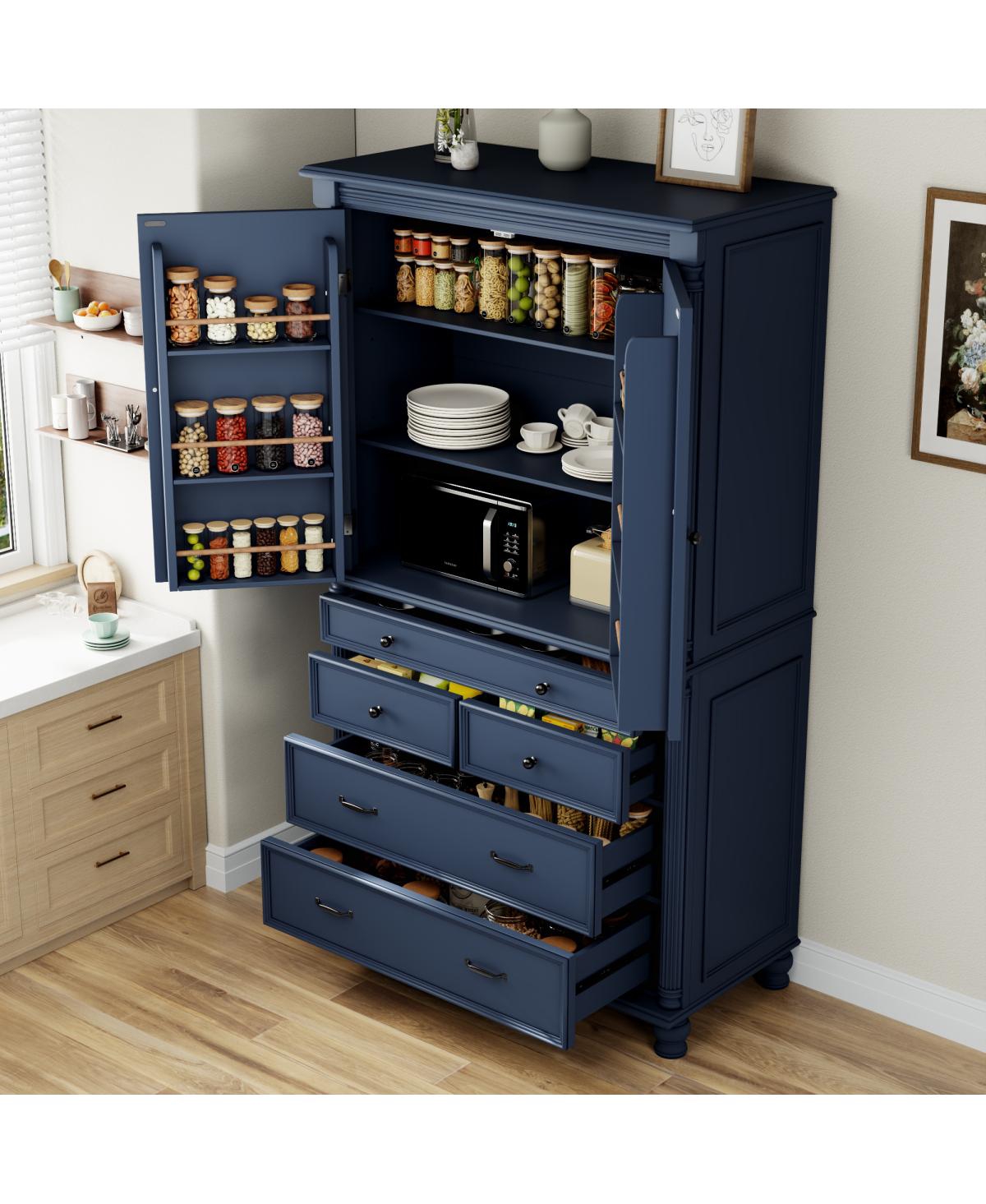 Streamdale Furniture Freestanding Large Kitchen Pantry Tall Storage Cabinet