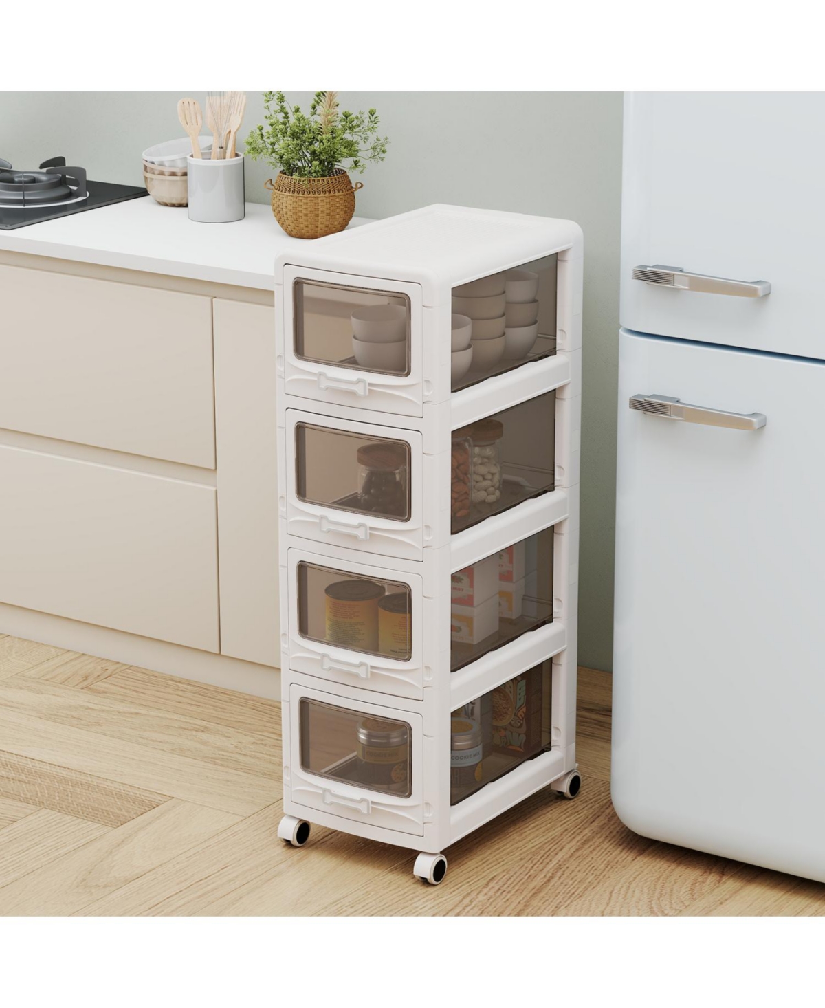 Mecale Rolling Storage Organizer Cart with Locking Wheels