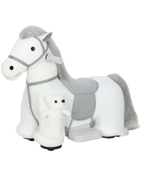 Детская игрушка Qaba 6V Battery-Powered Ride-On Horse with Music, 55 Lbs. Capacity, Ages 1.5+, цвет: Белый