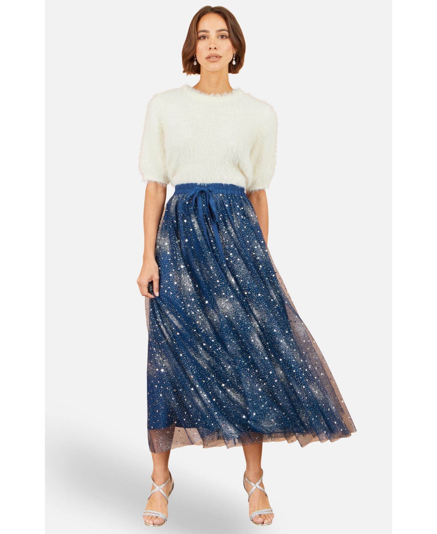 Women's Star Sparkle Tulle Maxi Skirt