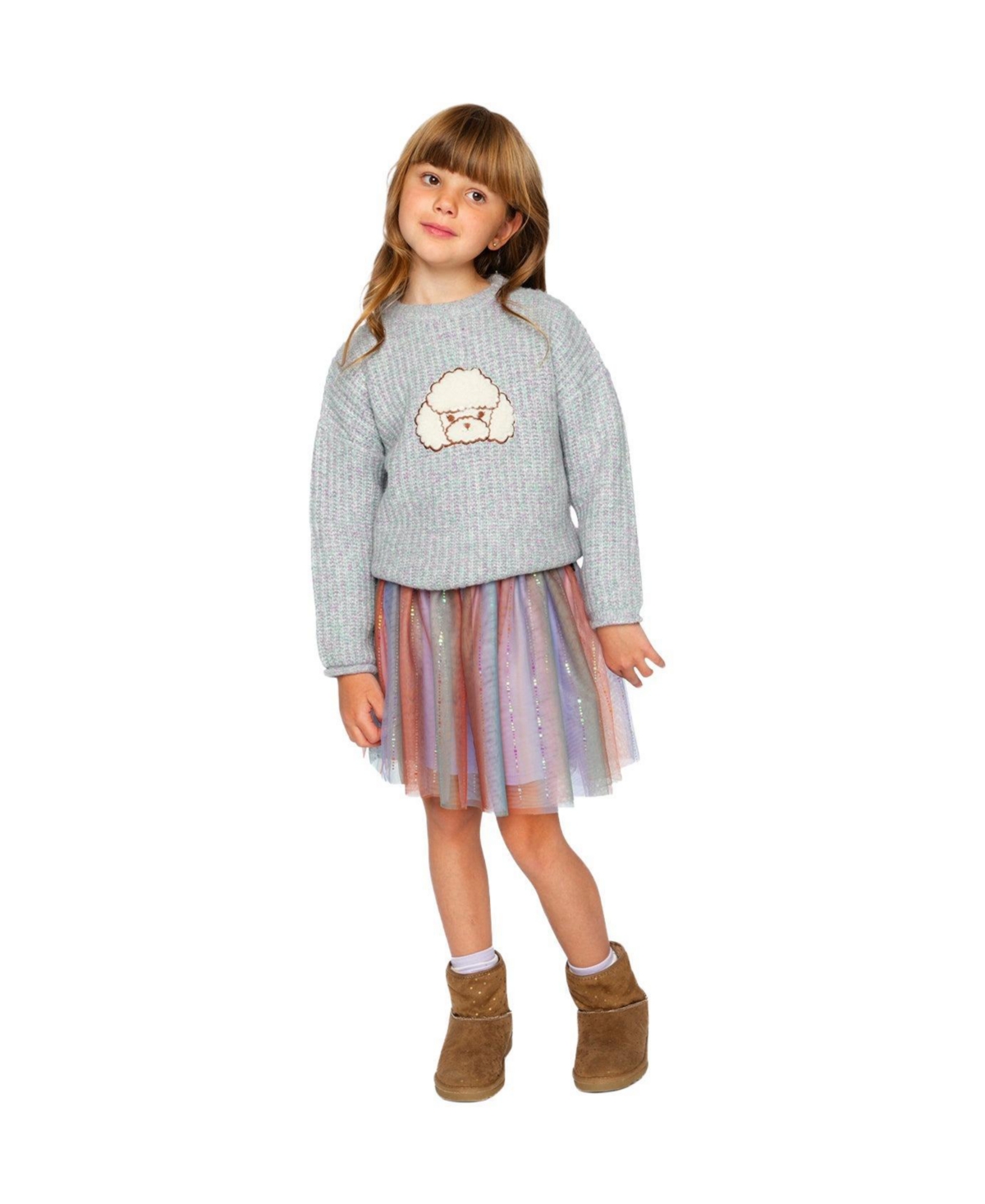 Deux par Toddler Girls (2T-5T) Poodle Sweater