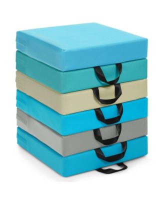 Set of 6 Toddler Square Floor Cushions with Handles